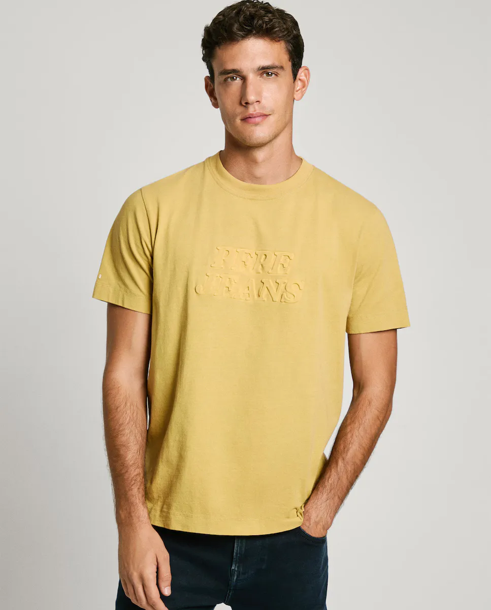 Мужская футболка с коротким рукавом и тисненым логотипом Pepe Jeans, желтый
Мужская футболка с коротким рукавом и тисненым логотипом Pepe Jeans, желтый