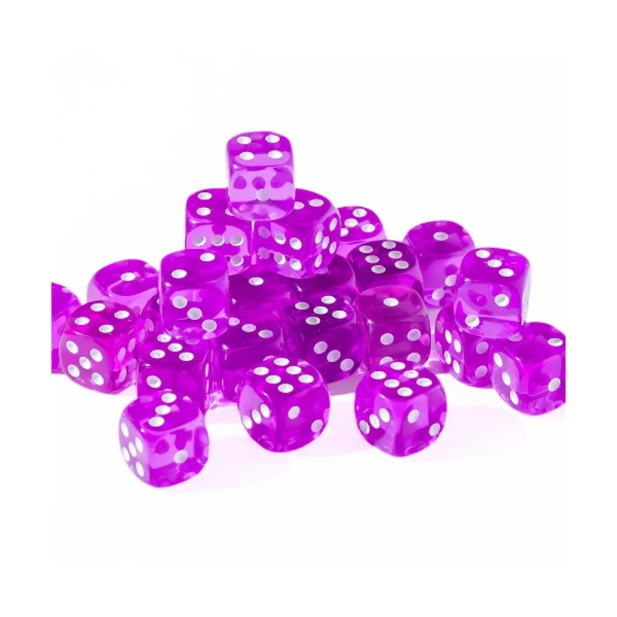 12 мм d6, полупрозрачный фиолетовый с белым (25), Dice - 25 Piece D6 Sets (Easy Roller Dice)
12 мм d6, полупрозрачный фиолетовый с белым (25), Dice - 25 Piece D6 Sets (Easy Roller Dice)