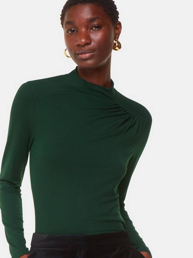 Топ с рюшами спереди Whistles, темно-зеленый
Топ с рюшами спереди Whistles, темно-зеленый