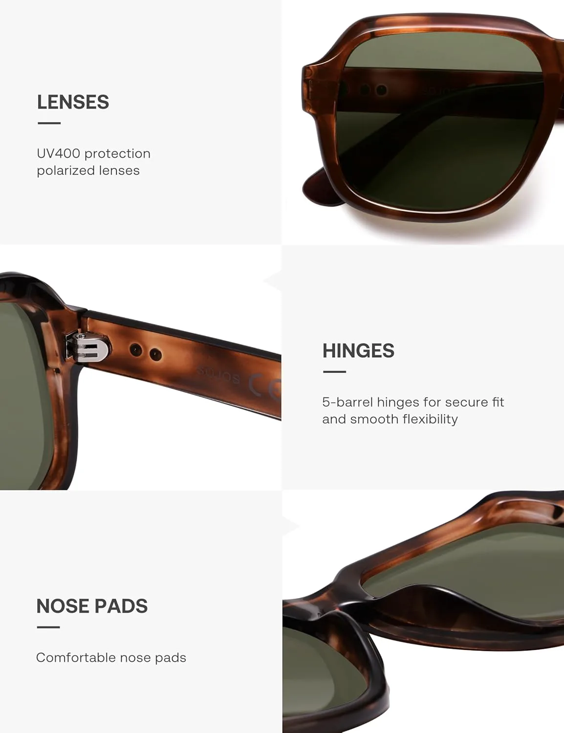 Солнцезащитные очки SOJOS Retro Square Polarized Sunglasses для женщин и мужчин, стильные винтажные, большие, в стиле «старых денег» SJ2616, Tortoise/Green
Солнцезащитные очки SOJOS Retro Square Polarized Sunglasses для женщин и мужчин, стильные винтажные, большие, в стиле «старых денег» SJ2616, Tortoise/Green