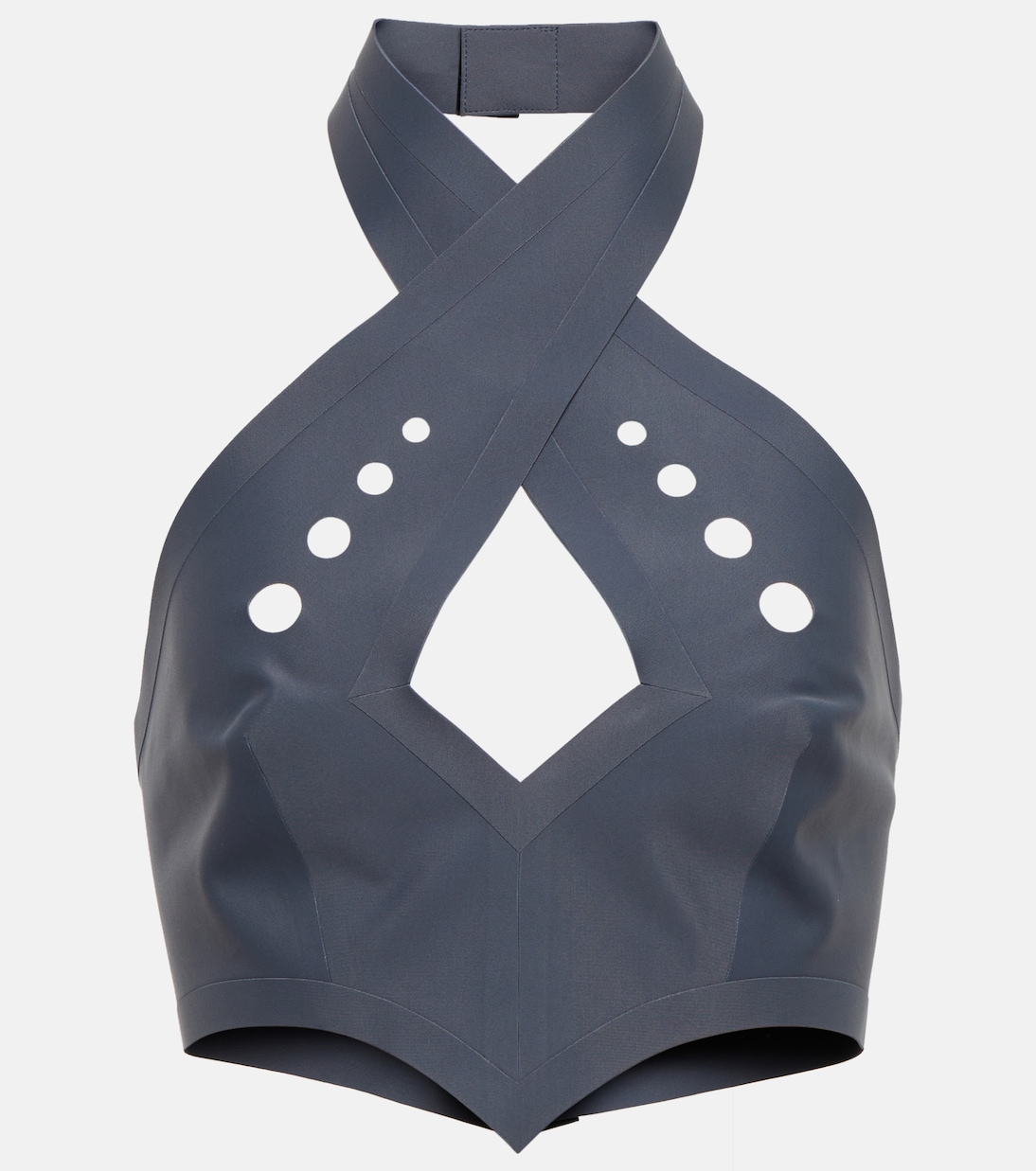 Укороченный топ из перфорированного джерси Jean Paul Gaultier, Darkgrey 
Укороченный топ из перфорированного джерси Jean Paul Gaultier, Darkgrey