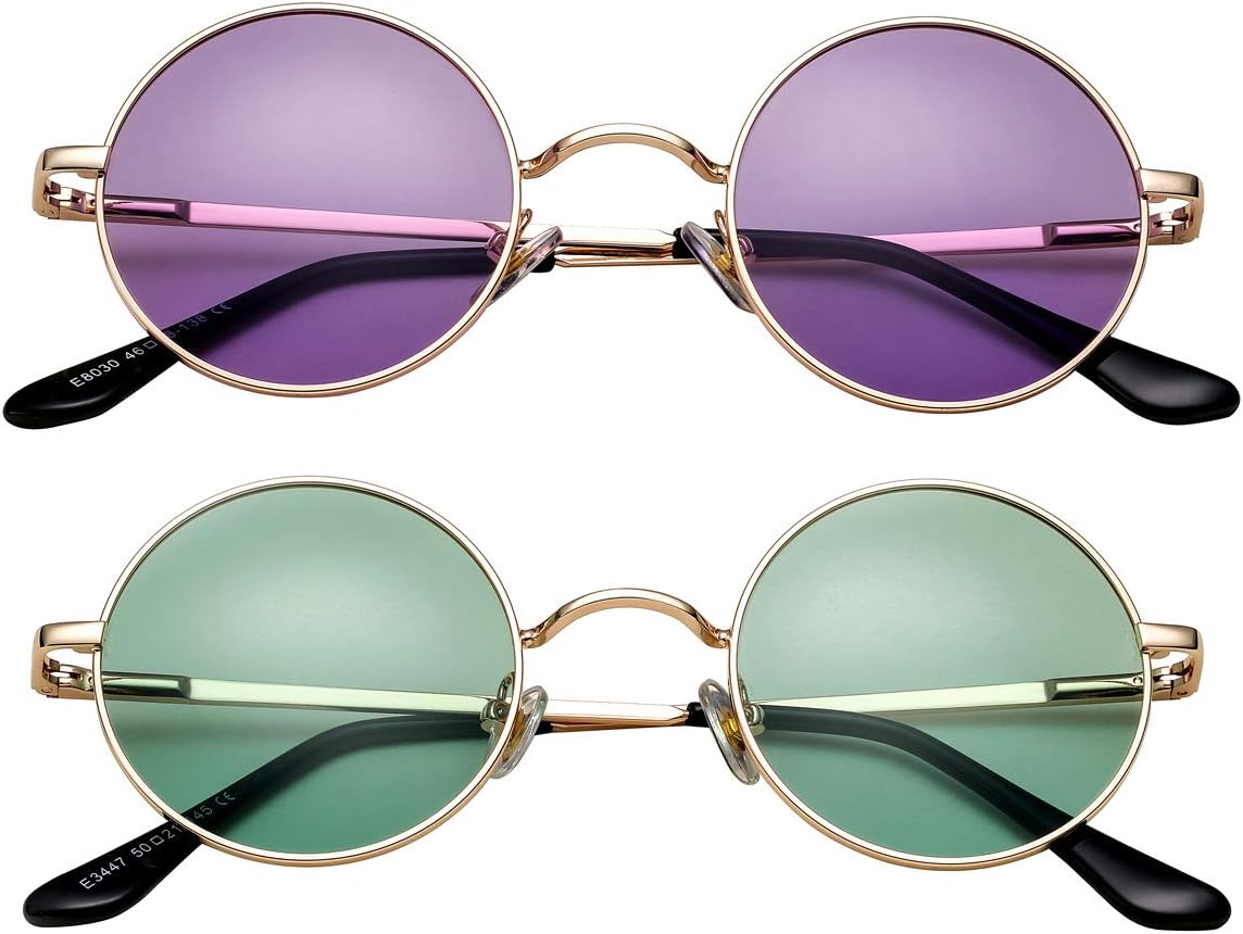 Классические круглые солнцезащитные очки в стиле ретро, поляризованные солнцезащитные очки в стиле хиппи, маленькие круглые солнцезащитные очки PORADAY, 2pack (Gold/Clear Purple,gold/Clear Green)
Классические круглые солнцезащитные очки в стиле ретро, поляризованные солнцезащитные очки в стиле хиппи, маленькие круглые солнцезащитные очки PORADAY, 2pack (Gold/Clear Purple,gold/Clear Green)