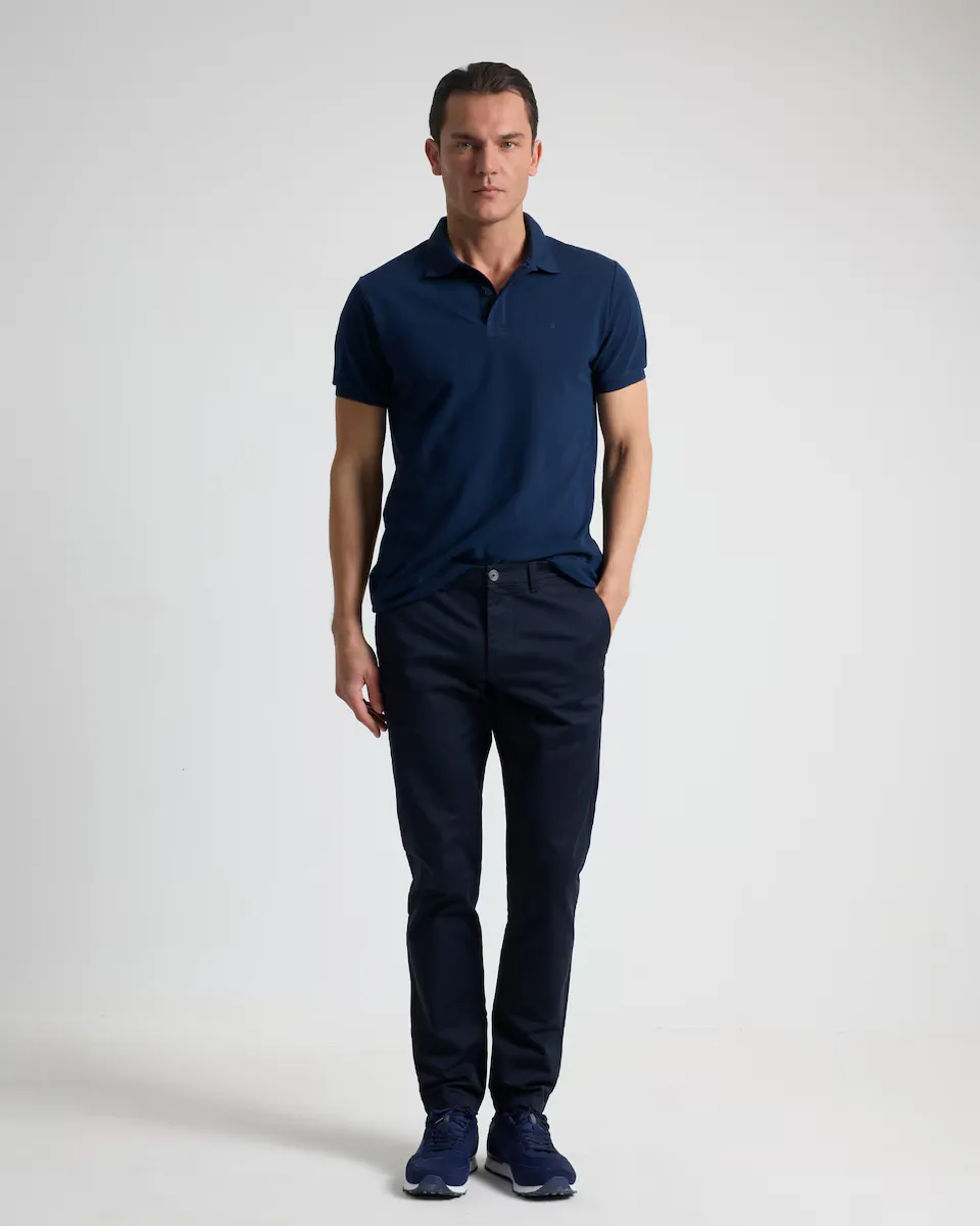 Мужские облегающие брюки чинос темно-синего цвета PuroEgo, темно-синий 
Мужские облегающие брюки чинос темно-синего цвета PuroEgo, темно-синий