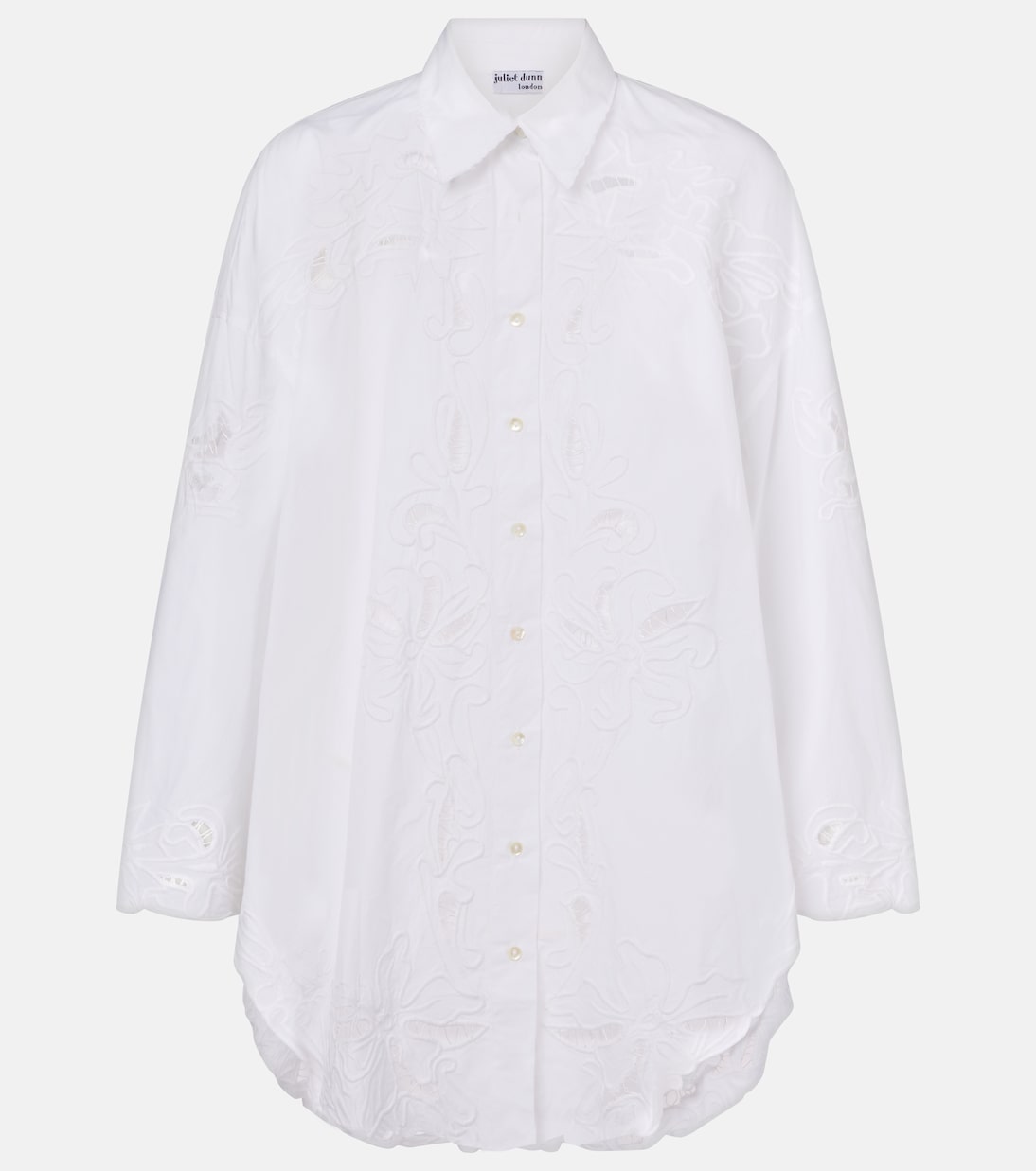 Рубашка из хлопкового поплина с вышивкой Broderie anglaise Juliet Dunn, белый
Рубашка из хлопкового поплина с вышивкой Broderie anglaise Juliet Dunn, белый