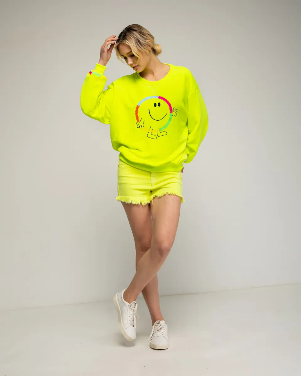 Женские шорты с высокой талией флуоресцентного цвета Tantra, желтый 
Женские шорты с высокой талией флуоресцентного цвета Tantra, желтый