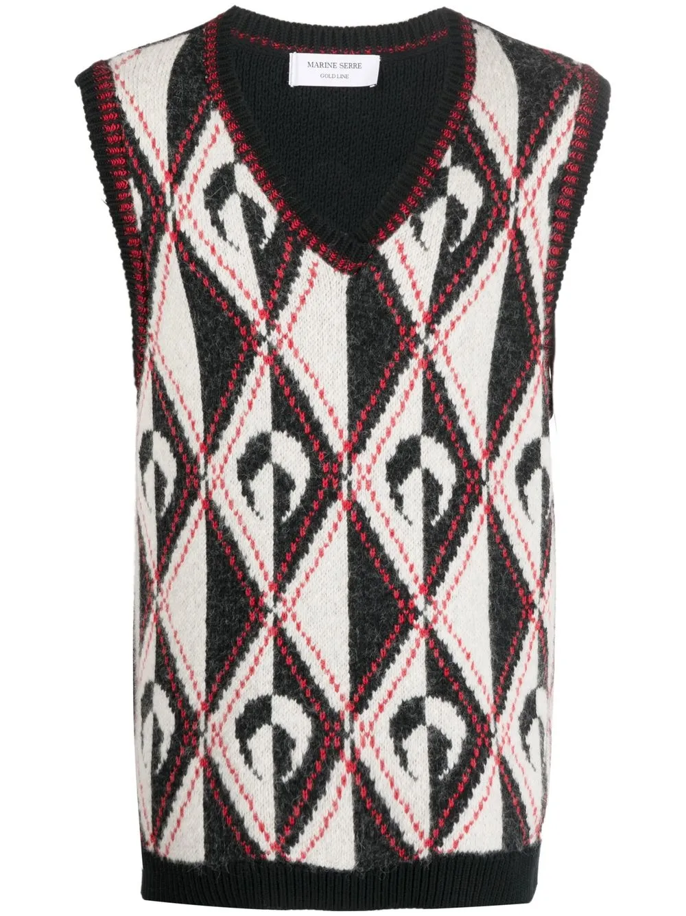 Трикотажный жилет с узором Marine Serre, черный
Трикотажный жилет с узором Marine Serre, черный