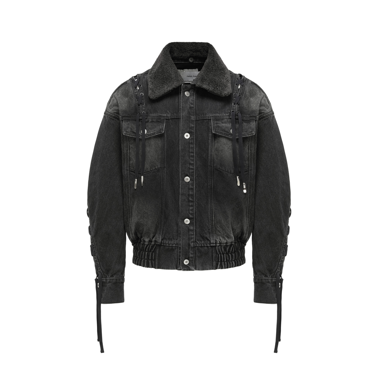 Feng Chen Wang Деконструированная джинсовая куртка, Black
Feng Chen Wang Деконструированная джинсовая куртка, Black