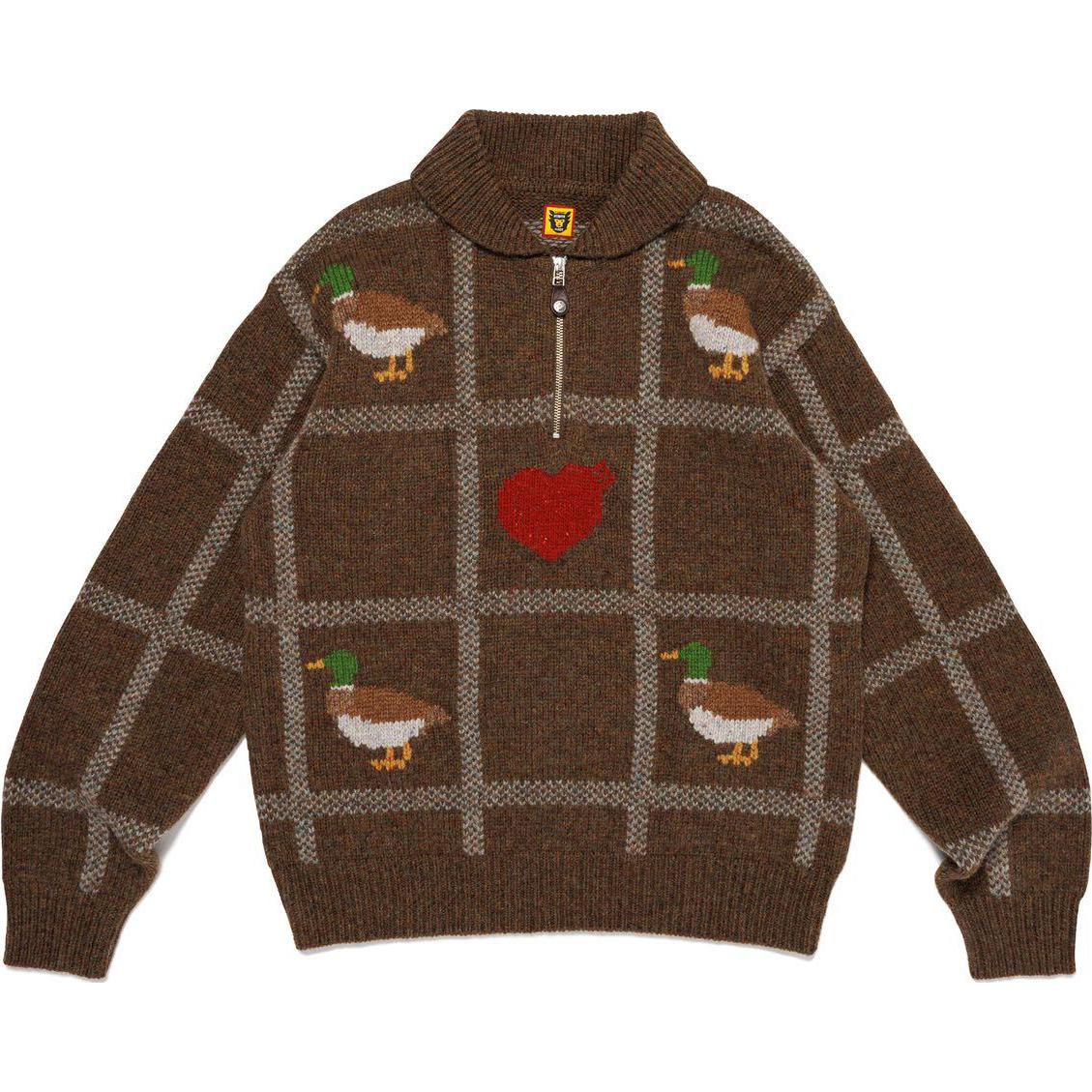 Полузастегивающийся свитер с интарсией HUMAN MADE, желтый
Полузастегивающийся свитер с интарсией HUMAN MADE, желтый