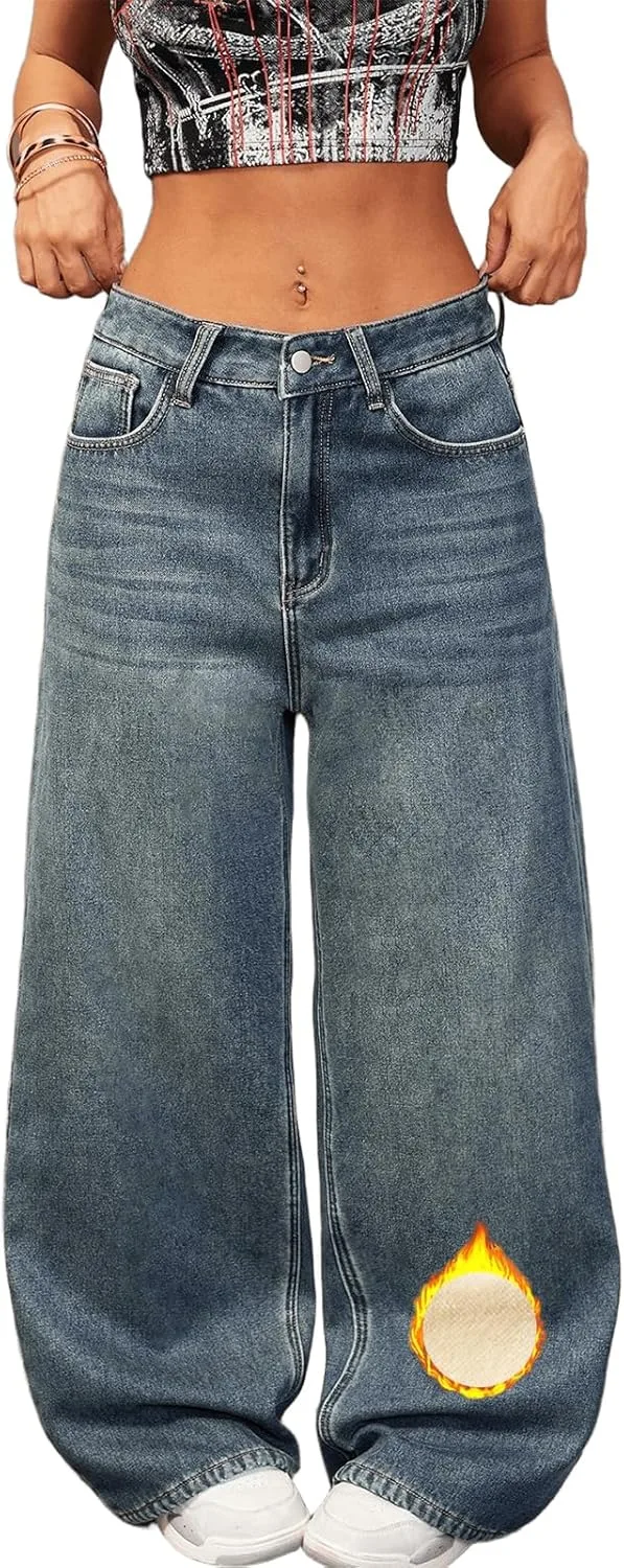 Viatabuna утепленные джинсы для женщин широкие высокие
Viatabuna утепленные джинсы для женщин широкие высокие