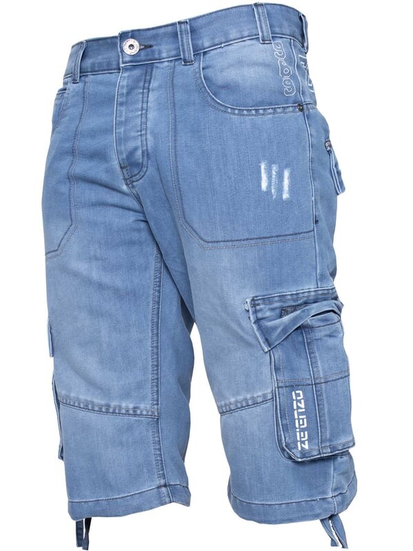 Мужские шорты карго из боевого денима Enzo, синий
Мужские шорты карго из боевого денима Enzo, синий