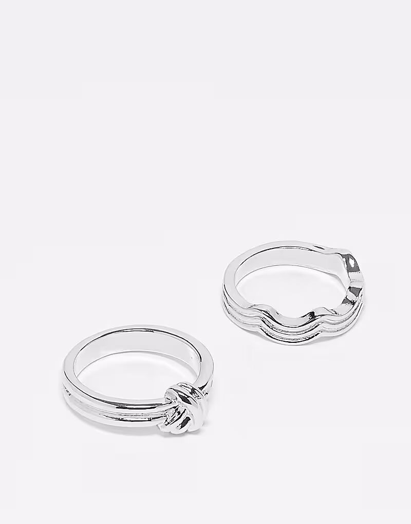Набор из 2 колец-веревок серебристого тона Asos Design
Набор из 2 колец-веревок серебристого тона Asos Design