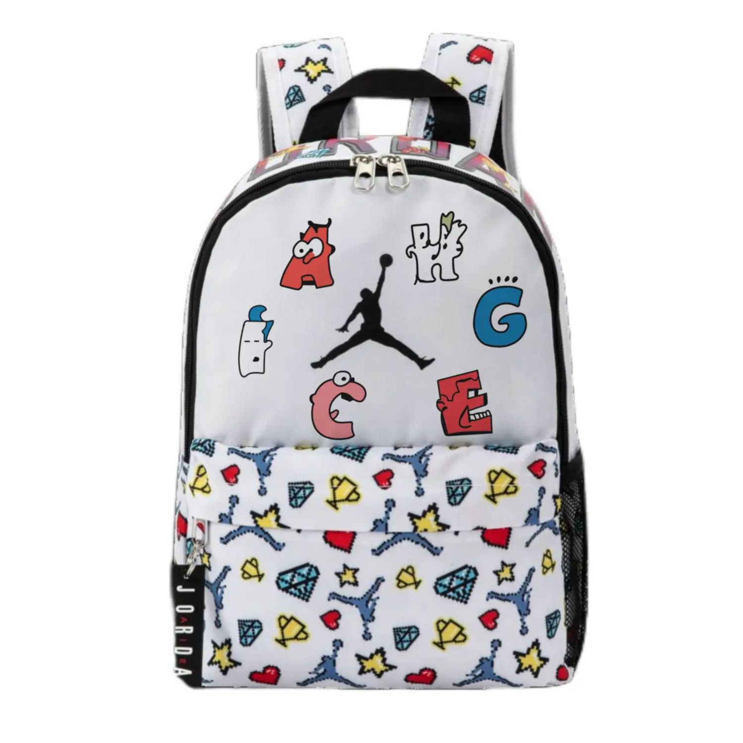 Jordan Полиэстеровый рюкзак обычный унисекс белый, Cartoon Letter
Jordan Полиэстеровый рюкзак обычный унисекс белый, Cartoon Letter