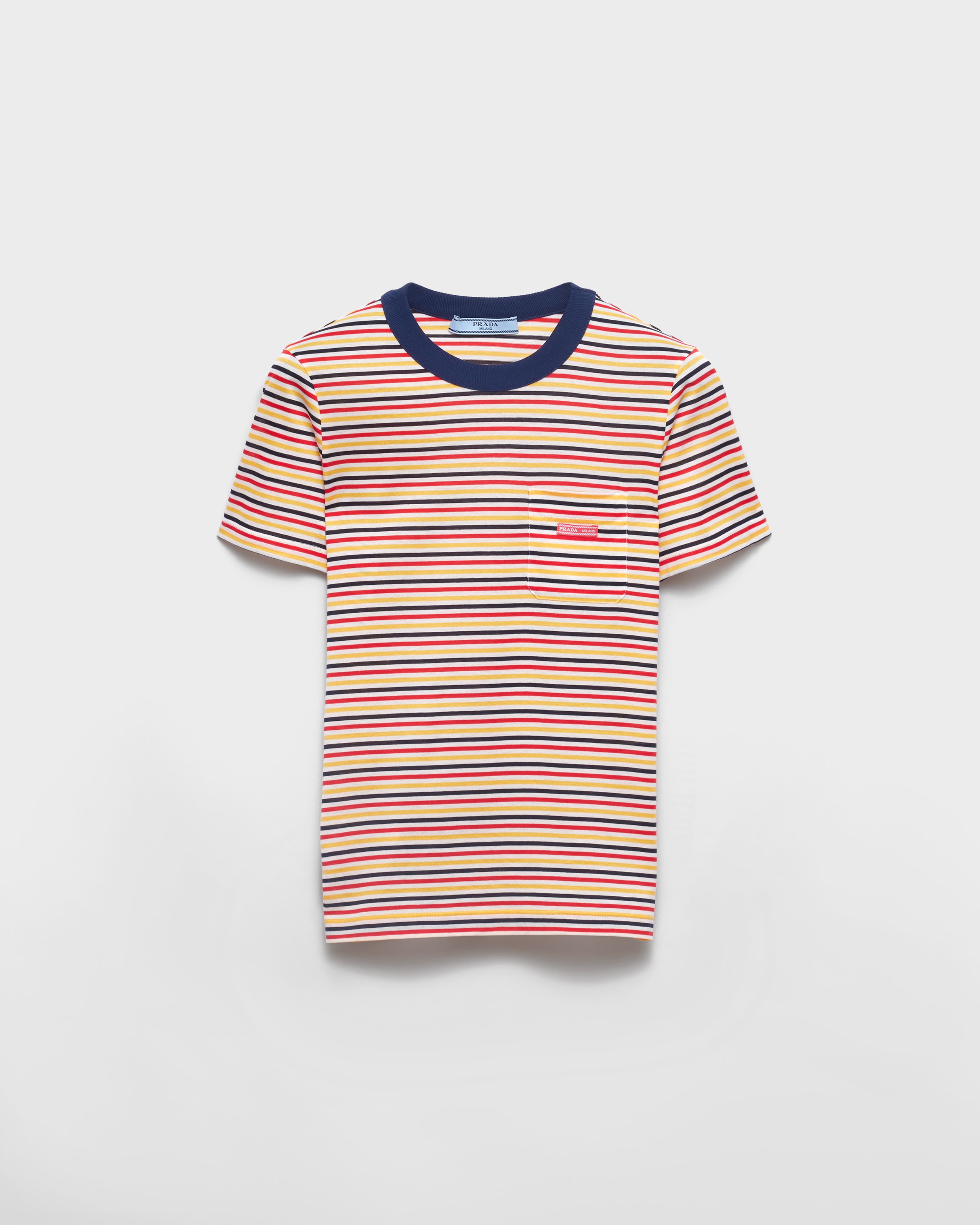 Футболка в полоску из мерсеризованного хлопка Prada, гранат желтый/красный
Футболка в полоску из мерсеризованного хлопка Prada, гранат желтый/красный