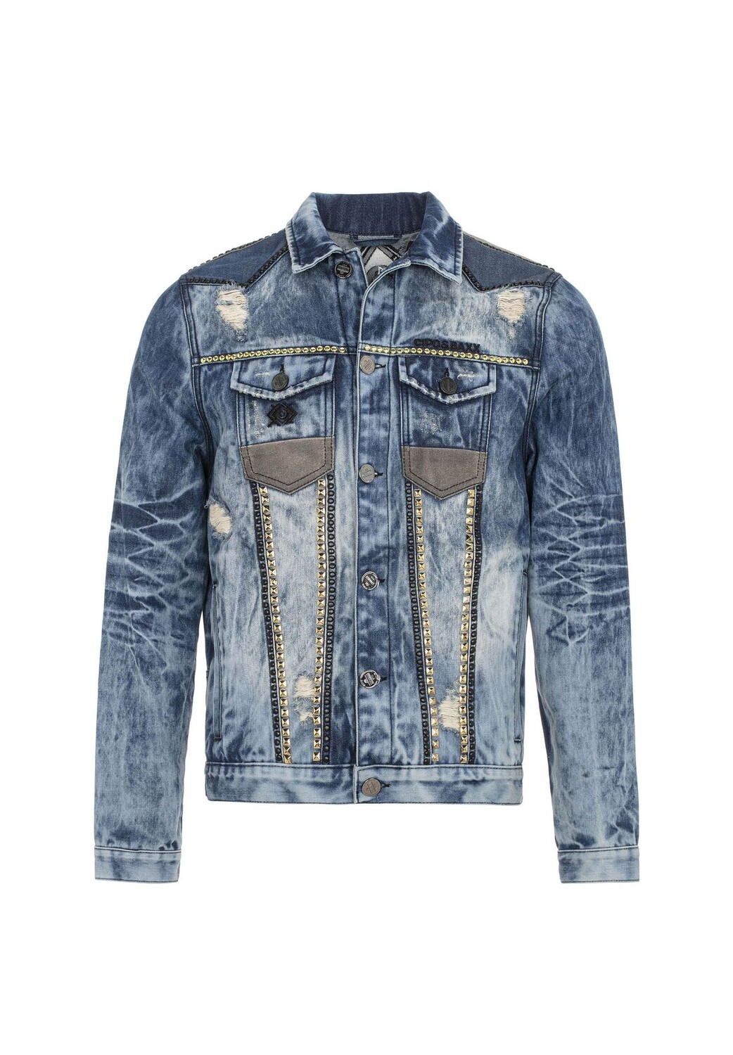 Джинсовая куртка со стильными заклепками CIPO & BAXX, синий
Джинсовая куртка со стильными заклепками CIPO & BAXX, синий