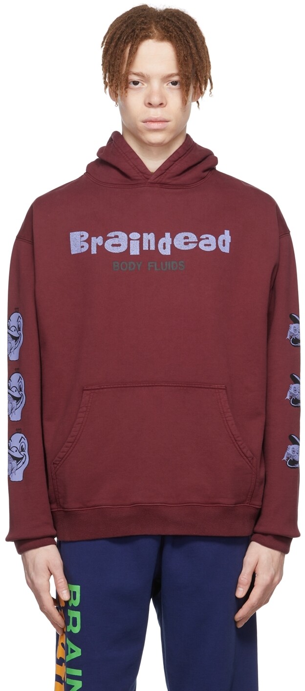 Темно-красный худи из хлопка Brain Dead
Темно-красный худи из хлопка Brain Dead