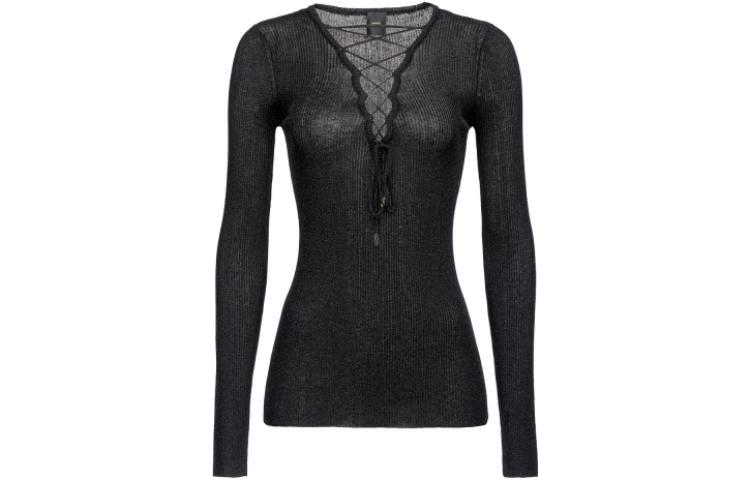 Футболка с V-образным вырезом и шнуровкой крест-накрест PINKO, черный
Футболка с V-образным вырезом и шнуровкой крест-накрест PINKO, черный