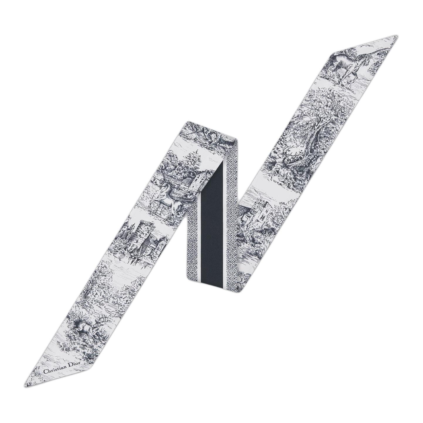 DIOR Шёлковый шарф, Marine Blue/White 
DIOR Шёлковый шарф, Marine Blue/White