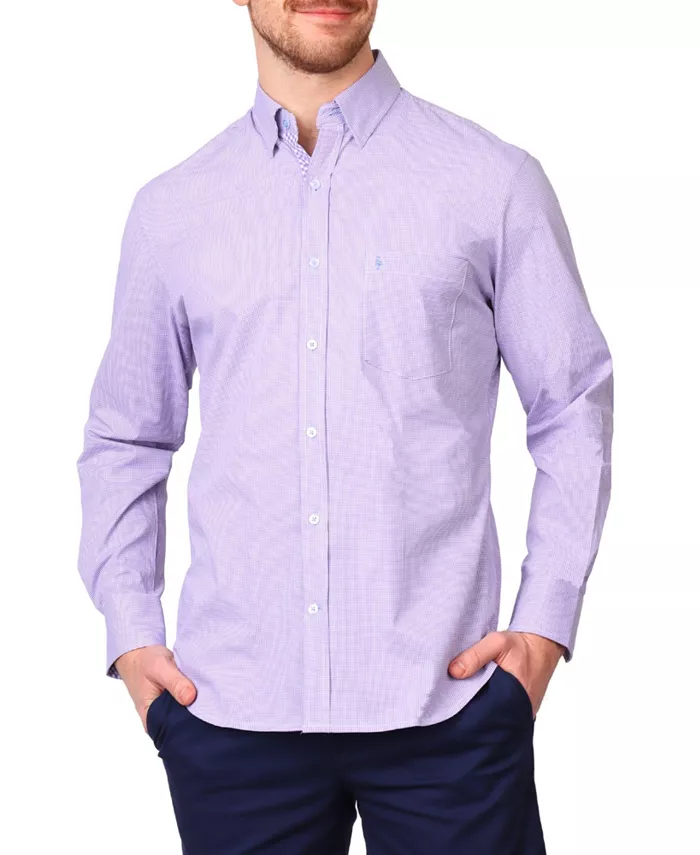 Мужская рубашка Signature Micro Gingham с длинным рукавом Tailorbyrd, фиолетовый
Мужская рубашка Signature Micro Gingham с длинным рукавом Tailorbyrd, фиолетовый