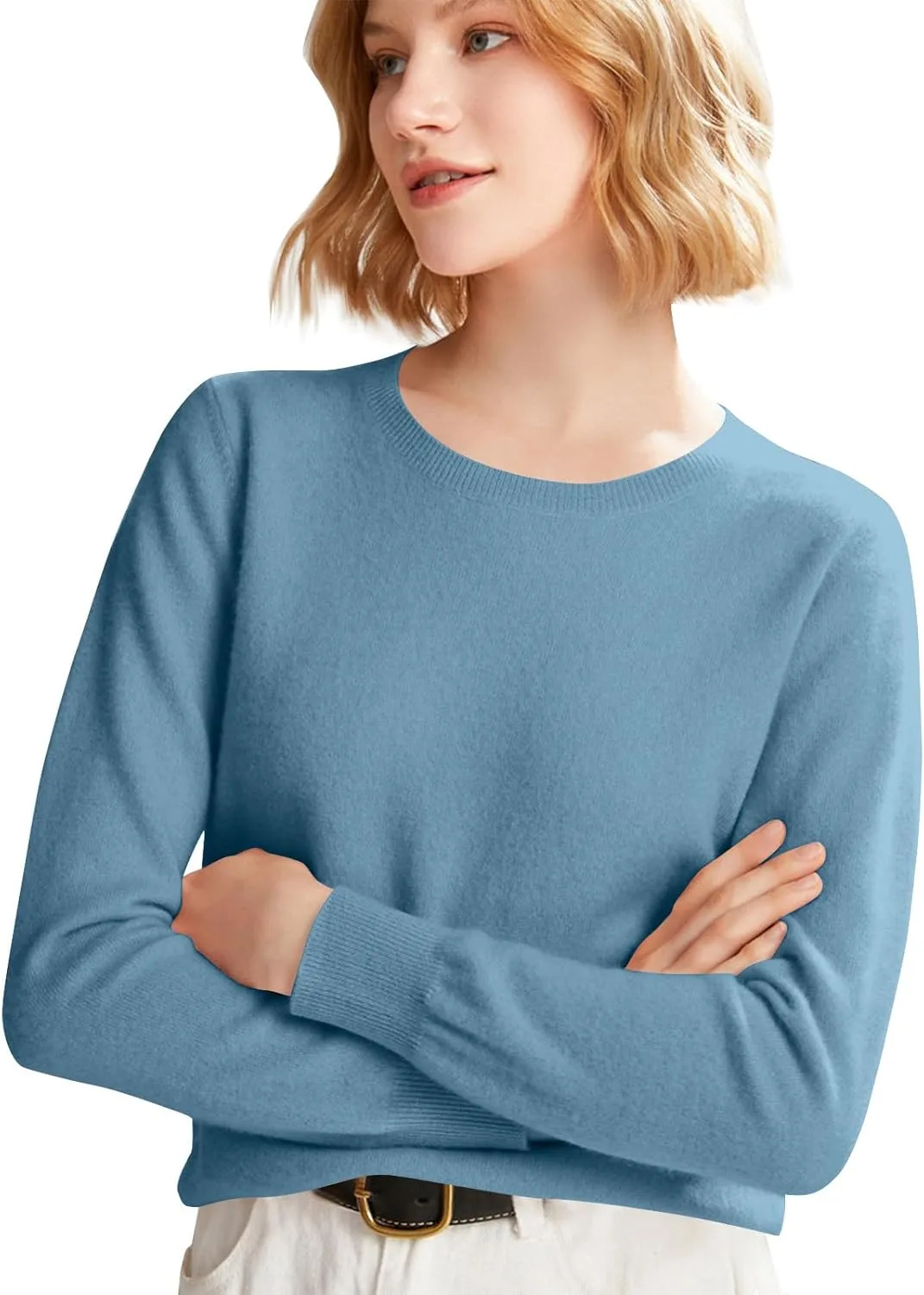 Женский свитер из кашемира, легкий, с круглым вырезом, длинные рукава Numaller
Женский свитер из кашемира, легкий, с круглым вырезом, длинные рукава Numaller