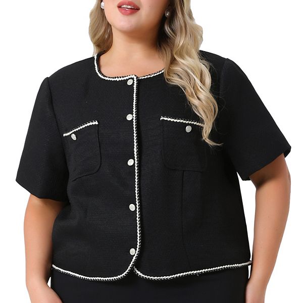 Пиджак для женщин Plus size в стиле твид с открытым передом и укороченным кроем Agnes Orinda
Пиджак для женщин Plus size в стиле твид с открытым передом и укороченным кроем Agnes Orinda