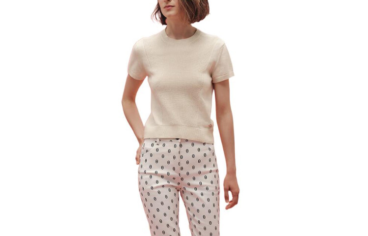 Свитер кашемировый Hermes с короткими рукавами, белый
Свитер кашемировый Hermes с короткими рукавами, белый