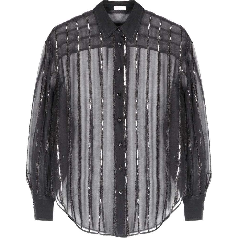 Блузка с пайетками с длинными рукавами Brunello Cucinelli, серый
Блузка с пайетками с длинными рукавами Brunello Cucinelli, серый