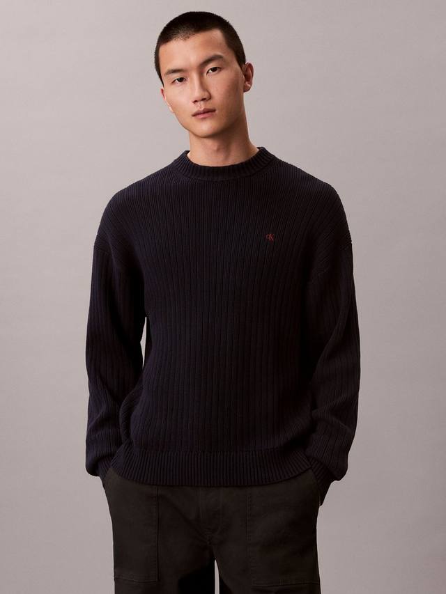 Монограммовый ребристый хлопковый джемпер Calvin Klein, Dark Sapphire
Монограммовый ребристый хлопковый джемпер Calvin Klein, Dark Sapphire