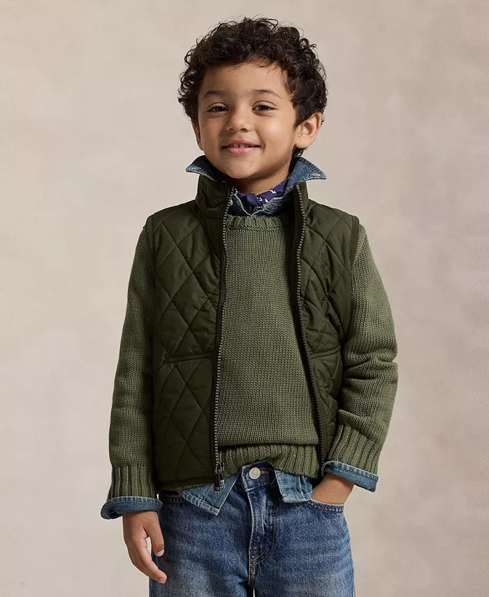 Детская стеганая жилетка с флисовой подкладкой для мальчиков 2-7 лет Polo Ralph Lauren, зеленый
Детская стеганая жилетка с флисовой подкладкой для мальчиков 2-7 лет Polo Ralph Lauren, зеленый