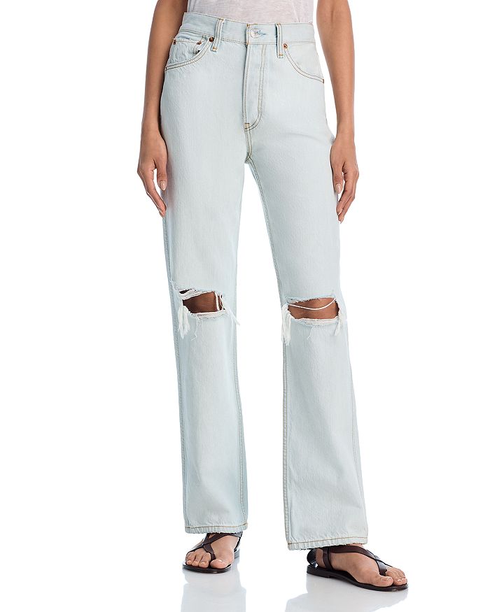 Джинсы с высокой посадкой и свободными широкими штанинами в стиле 90-х, эффект "отбеленный разрушенный" RE/DONE, синий
Джинсы с высокой посадкой и свободными широкими штанинами в стиле 90-х, эффект "отбеленный разрушенный" RE/DONE, синий