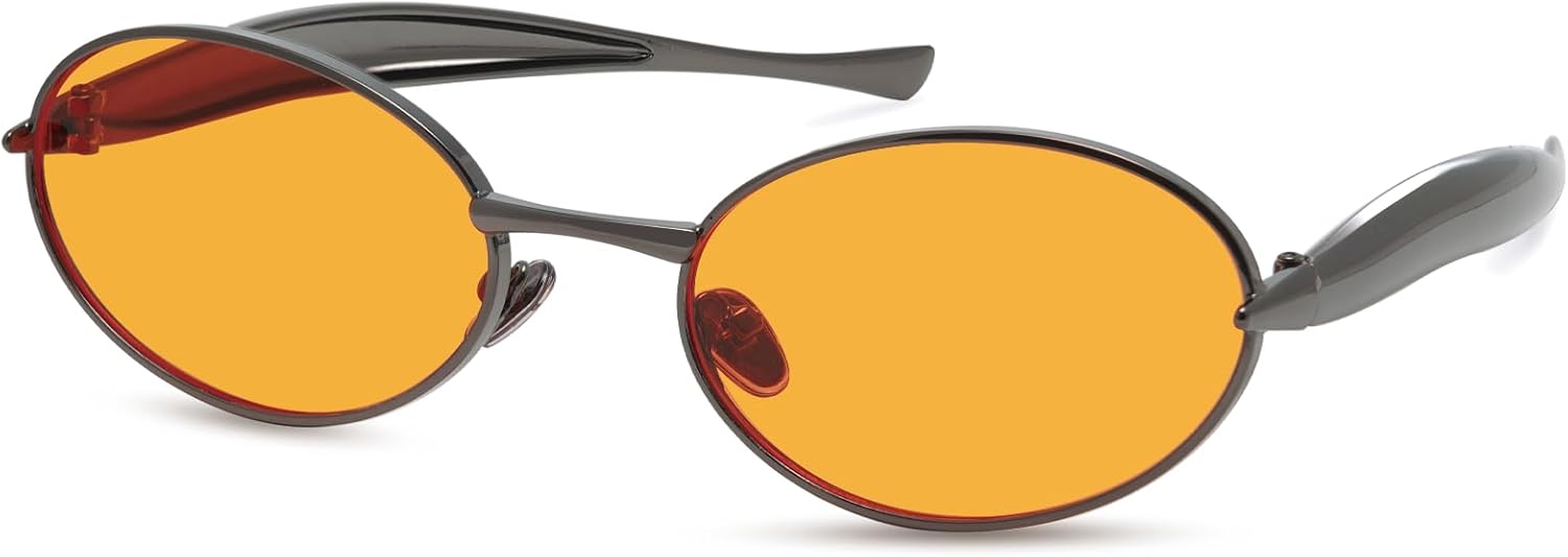 Ретро овальные солнцезащитные очки для женщин, модные маленькие дизайнерские очки в стиле 70-х, металлические, с защитой UV400, GM9611 GIGIMOTTE, Gray Frame/Orange Lens
Ретро овальные солнцезащитные очки для женщин, модные маленькие дизайнерские очки в стиле 70-х, металлические, с защитой UV400, GM9611 GIGIMOTTE, Gray Frame/Orange Lens