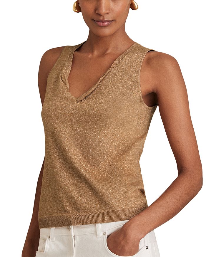 Топ Sia с металлическим отливом REISS, золотой
Топ Sia с металлическим отливом REISS, золотой