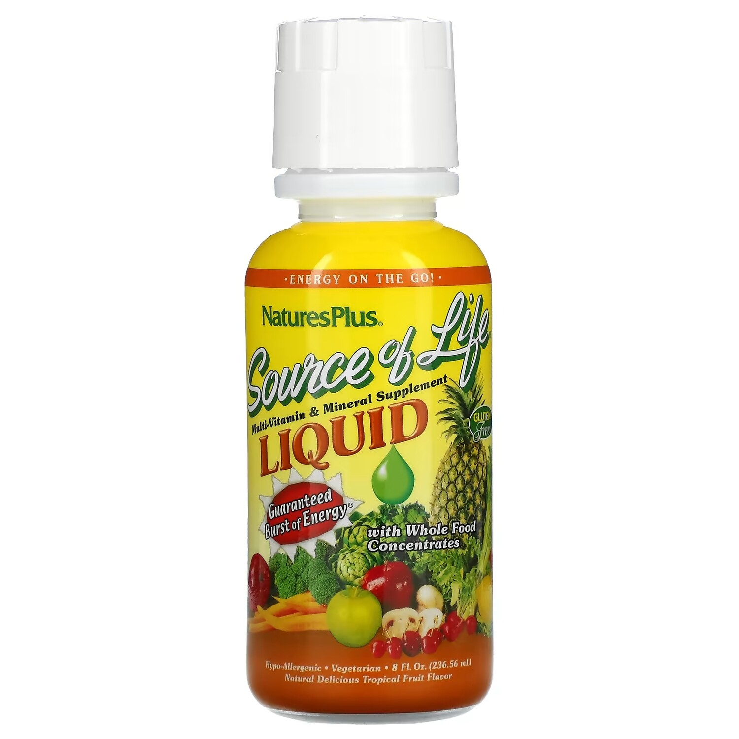 NaturesPlus Source Of Life жидкая мультивитаминная и минеральная добавка тропические фрукты, 236,56 мл
NaturesPlus Source Of Life жидкая мультивитаминная и минеральная добавка тропические фрукты, 236,56 мл