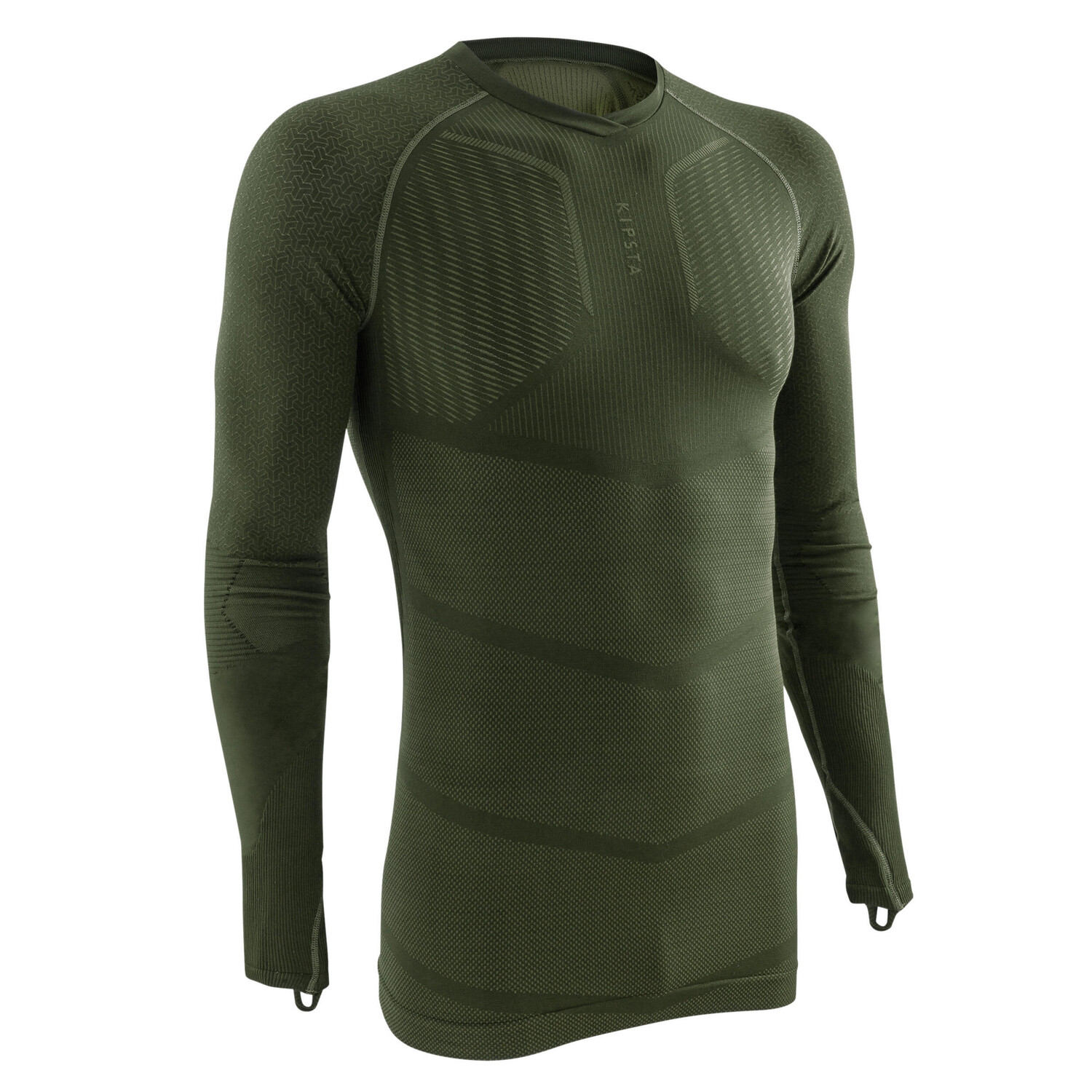 Женская/мужская функциональная футбольная рубашка с длинными рукавами - Keepdry 500 хаки KIPSTA, темный хаки/зеленый хаки 
Женская/мужская функциональная футбольная рубашка с длинными рукавами - Keepdry 500 хаки KIPSTA, темный хаки/зеленый хаки