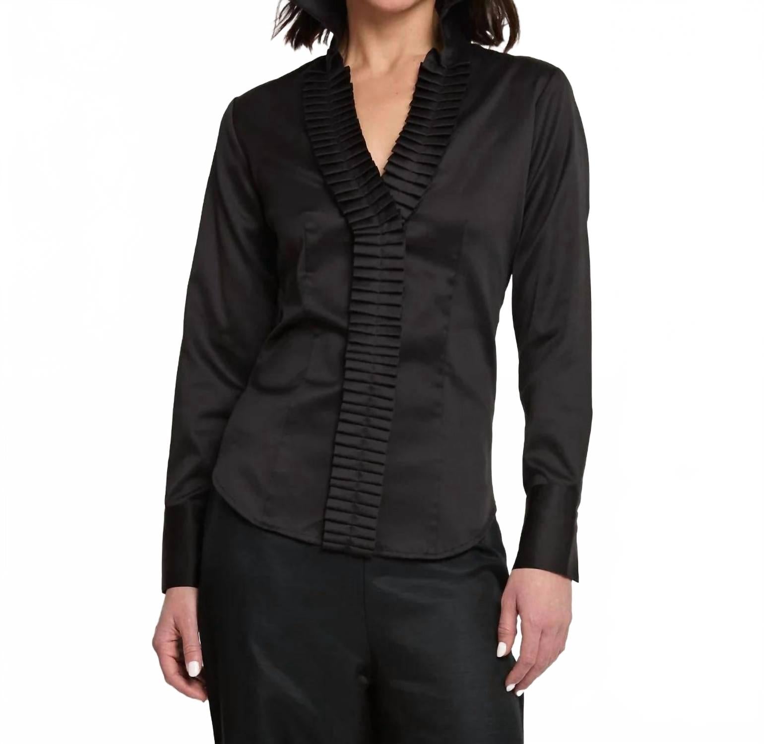 Майя блузка с длинным рукавом из хлопкового сатина в черном цвете Hinson Wu
Майя блузка с длинным рукавом из хлопкового сатина в черном цвете Hinson Wu