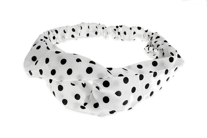 Jubileo, Тканевая повязка на голову с резинкой в горошек 
Jubileo, Тканевая повязка на голову с резинкой в горошек