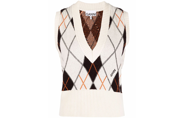 Футболка с V-образным вырезом 'Egret' GANNI, бежевый
Футболка с V-образным вырезом 'Egret' GANNI, бежевый