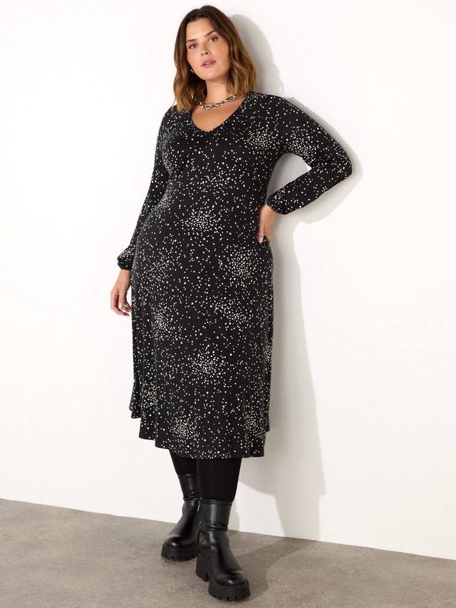 Платье с принтом в виде кривого сердца Live Unlimited, черный/белый
Платье с принтом в виде кривого сердца Live Unlimited, черный/белый