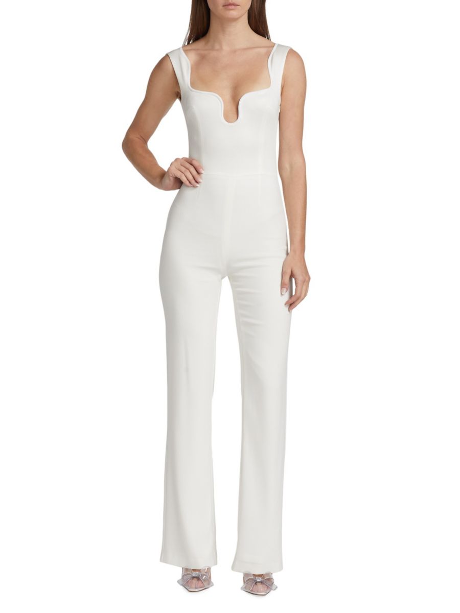 Расклешенный комбинезон без рукавов Barcelona Galvan, белый
Расклешенный комбинезон без рукавов Barcelona Galvan, белый