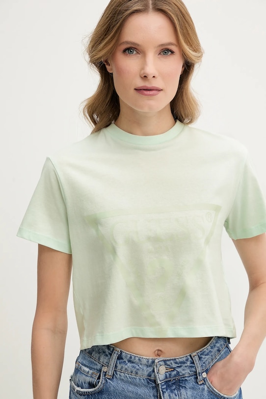 Хлопковая футболка ADELE Guess, зеленый
Хлопковая футболка ADELE Guess, зеленый