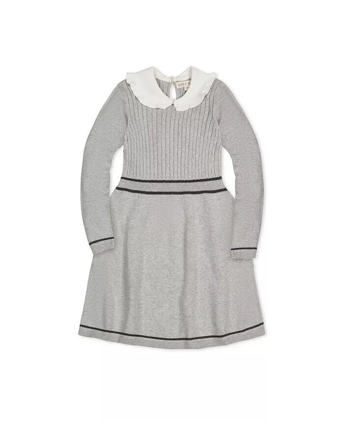 Органическое вязаное платье-свитер с воротником Питера Пэна для больших девочек с длинными рукавами Hope & Henry, серый
Органическое вязаное платье-свитер с воротником Питера Пэна для больших девочек с длинными рукавами Hope & Henry, серый