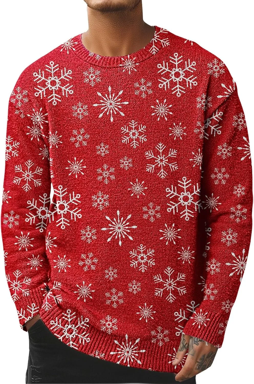 Мужской свитер Ugly Christmas с оленями и снежинками
Мужской свитер Ugly Christmas с оленями и снежинками