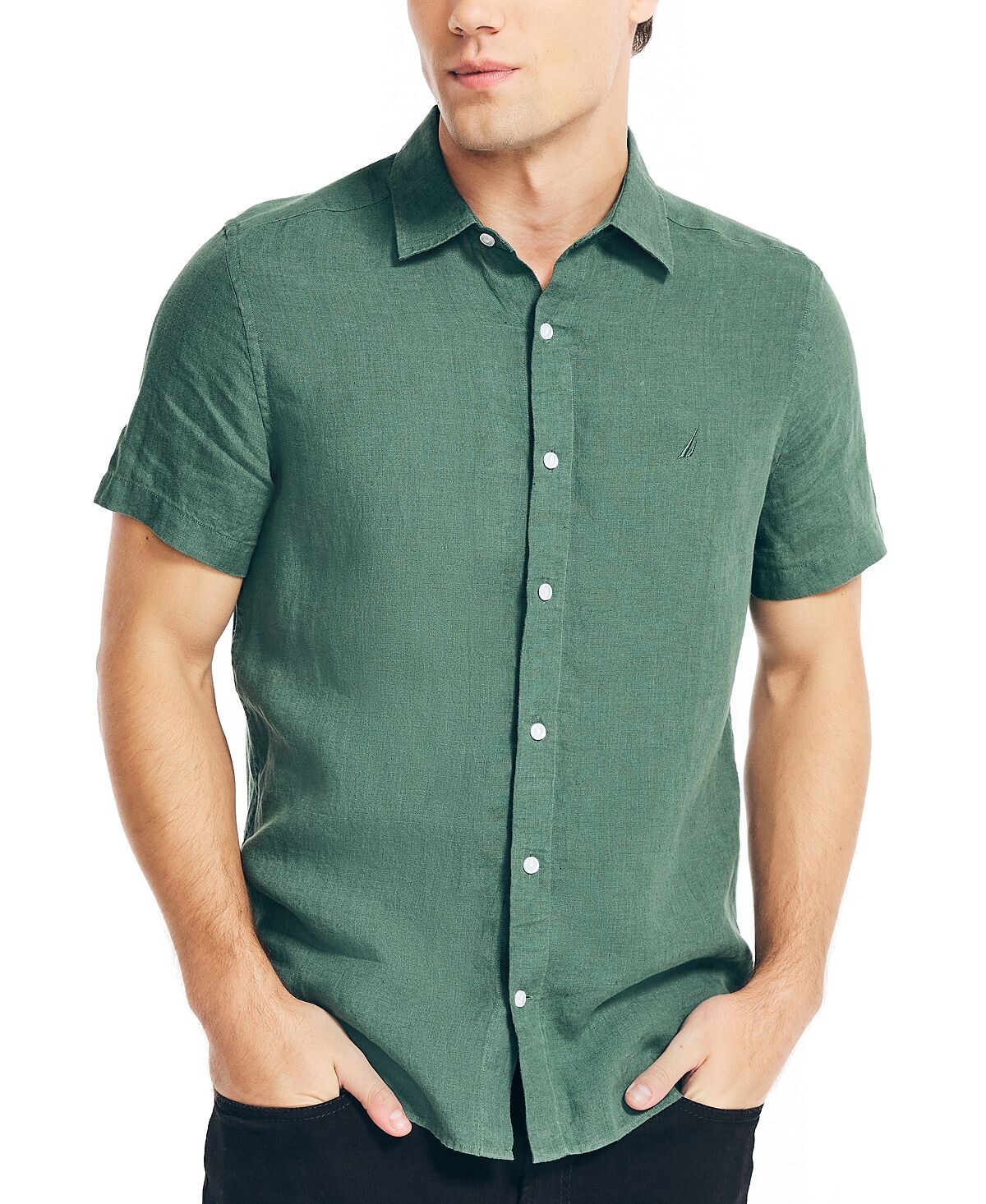 Мужская однотонная льняная рубашка классического кроя с короткими рукавами Nautica, мульти
Мужская однотонная льняная рубашка классического кроя с короткими рукавами Nautica, мульти