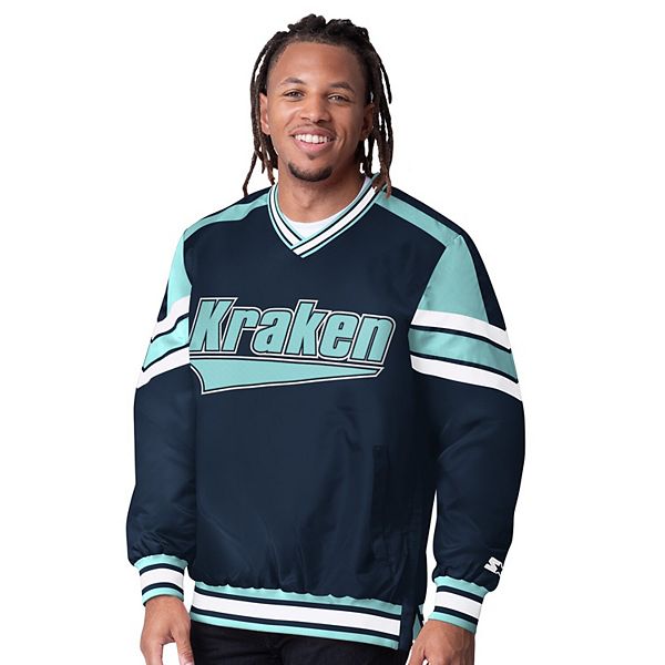 Мужская вязаная куртка с v-образным вырезом navy seattle kraken reliver i Starter
Мужская вязаная куртка с v-образным вырезом navy seattle kraken reliver i Starter