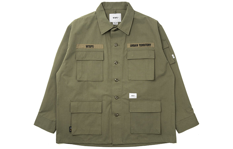 WTAPS Рубашка с вышитым логотипом, Army Green 
WTAPS Рубашка с вышитым логотипом, Army Green
