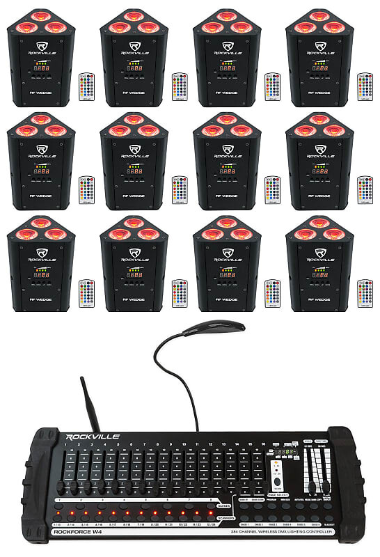 Комплект Rockville RF WEDGE BLACK RGBWA + UV Wireless DMX Up Lights + 384 Ch, Контроллер RF WEDGE BLACK + Rockforce W4
Комплект Rockville RF WEDGE BLACK RGBWA + UV Wireless DMX Up Lights + 384 Ch, Контроллер RF WEDGE BLACK + Rockforce W4