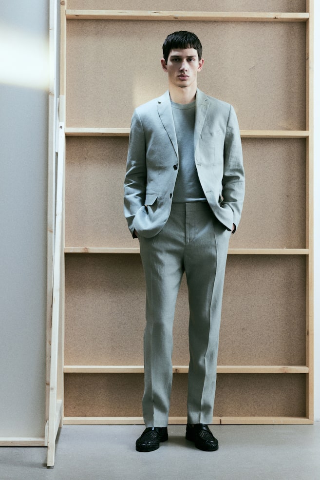 Узкие льняные брюки H&M, зеленый
Узкие льняные брюки H&M, зеленый