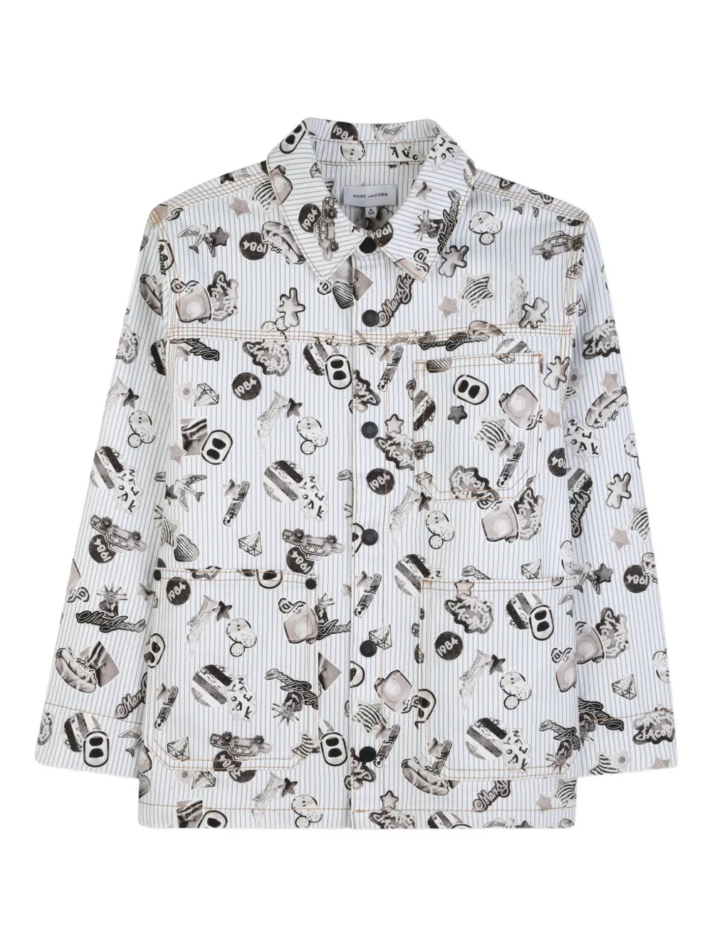 Жакет в полоску с графическим принтом Marc Jacobs Kids, белый
Жакет в полоску с графическим принтом Marc Jacobs Kids, белый
