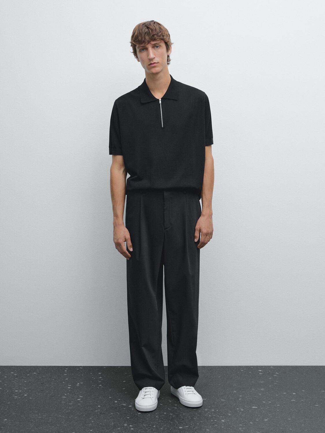 Трикотажная рубашка-поло с воротником-молнией Massimo Dutti, черный
Трикотажная рубашка-поло с воротником-молнией Massimo Dutti, черный