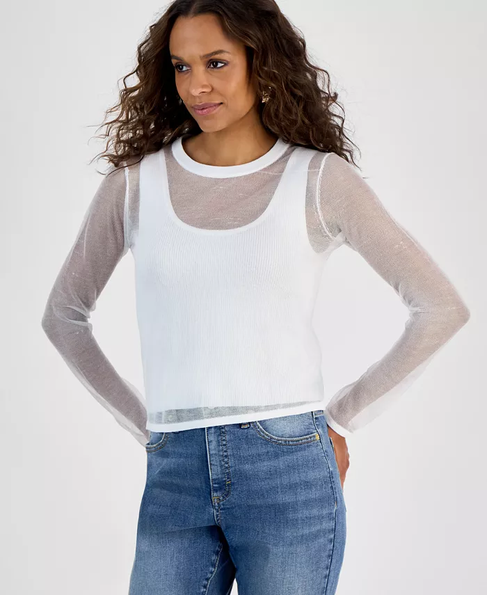 Поверх топ с накладкой Petite I.N.C. International Concepts, белый
Поверх топ с накладкой Petite I.N.C. International Concepts, белый