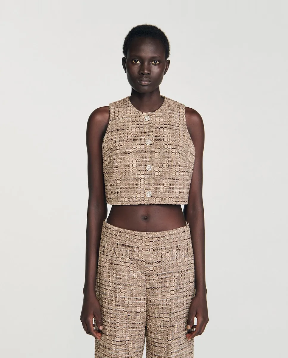 Женский твидовый топ Sandro, коричневый
Женский твидовый топ Sandro, коричневый